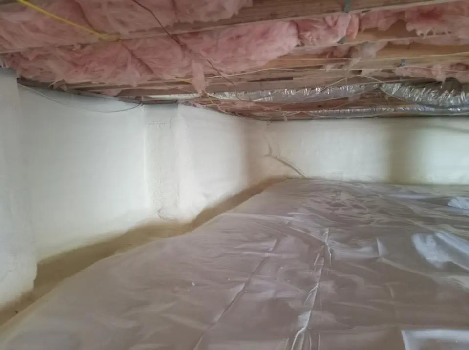 Crawl space encapsulation with closed-cell spray foam for Spray Foam Roofing Repair in Romulus
